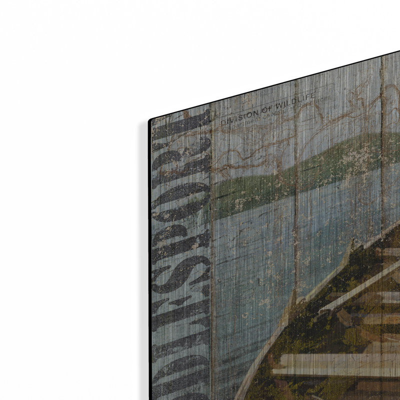 Art mural en métal luxueux «Open Season Row Boat» par Art Licensing Studio, 12 po x 12 po