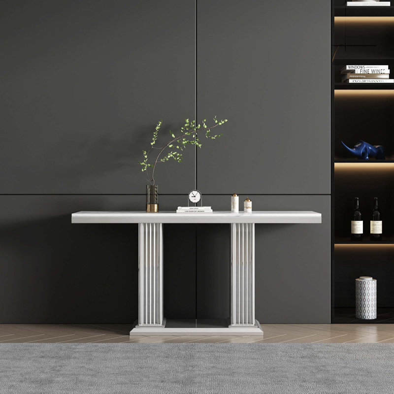 Console 59,06 ", Blanc, Argent