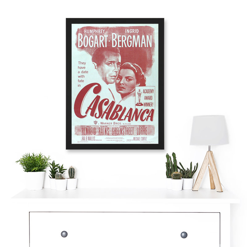Movie Film Casablanca Bogart Bergman Classic Cult - Single Picture Frame Print