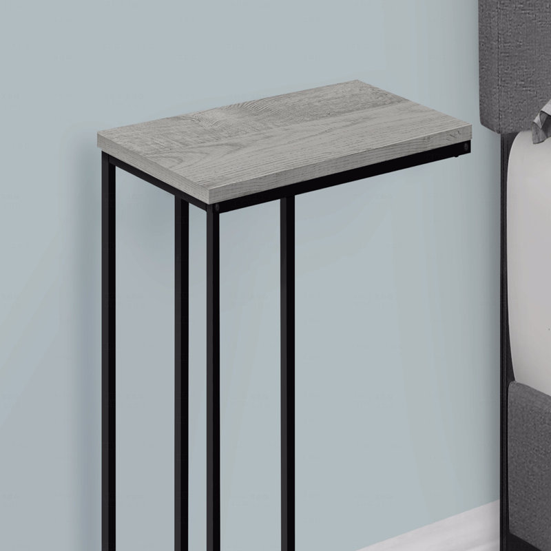 Table d'appoint, en forme de C, bout, côté, collation, stratifié, métal, contemporain, moderne, Gris clair