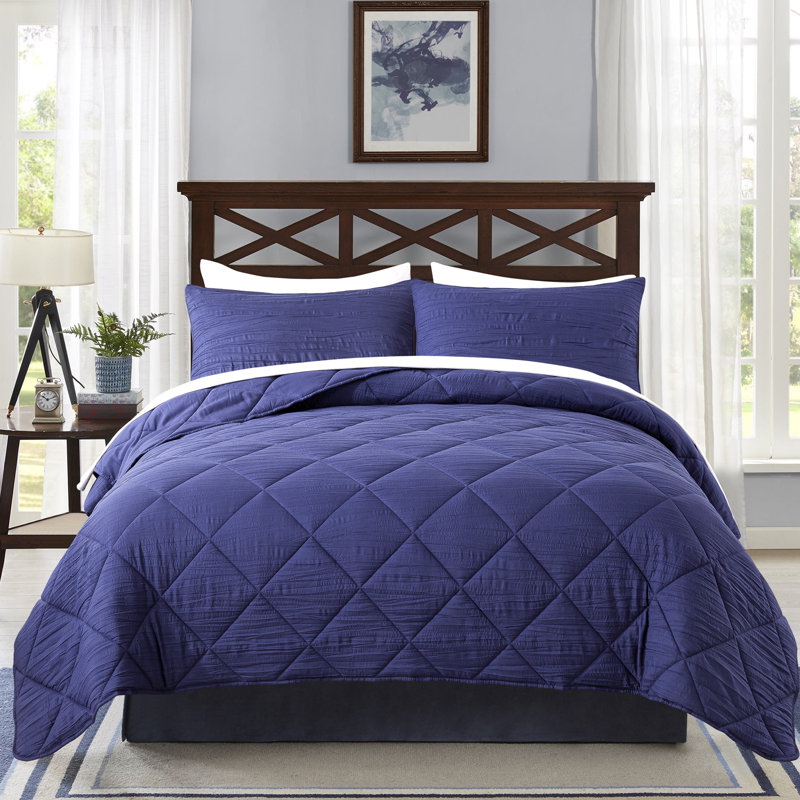 Ensemble d'édredon en microfibre WC01-20211110, Très grand édredon, Bleu