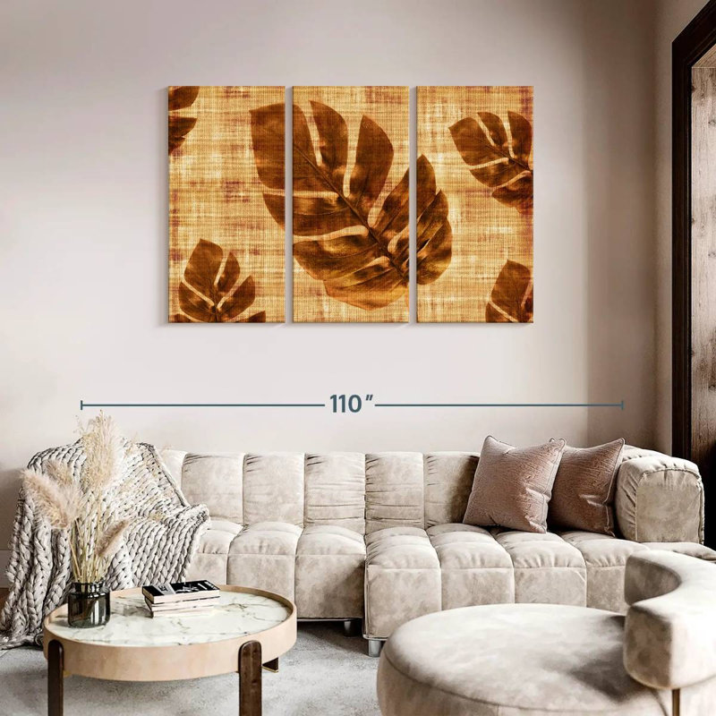Touch of Monstera, reproduction d'art sur toile, H 48 po x l 74 po x P 1,25 po