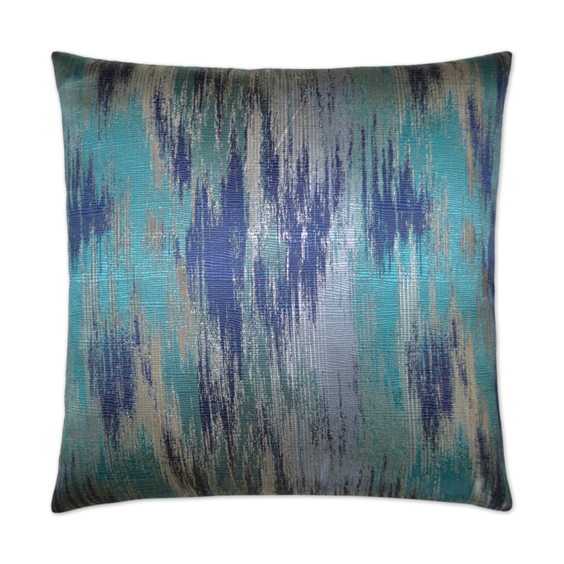 Lumina Abstract Reversible Throw Pillow, Blue, Rectangle 14"H x 24"W