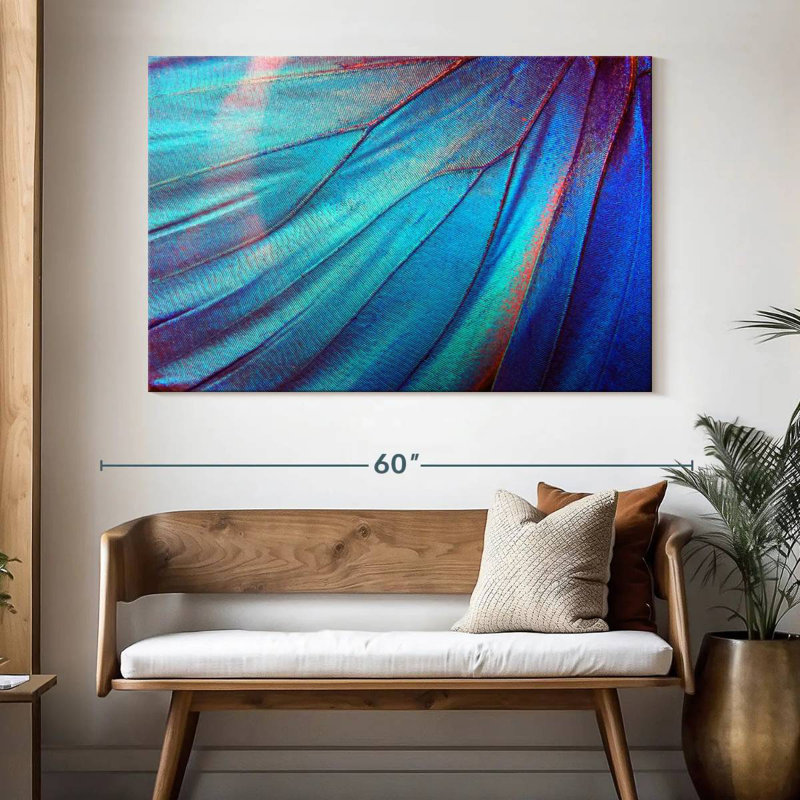 Crowle Blue Butterfly Wing, 34" H x 51" W