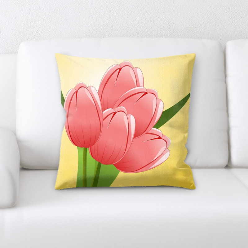Floral Microsuede Throw Pillow