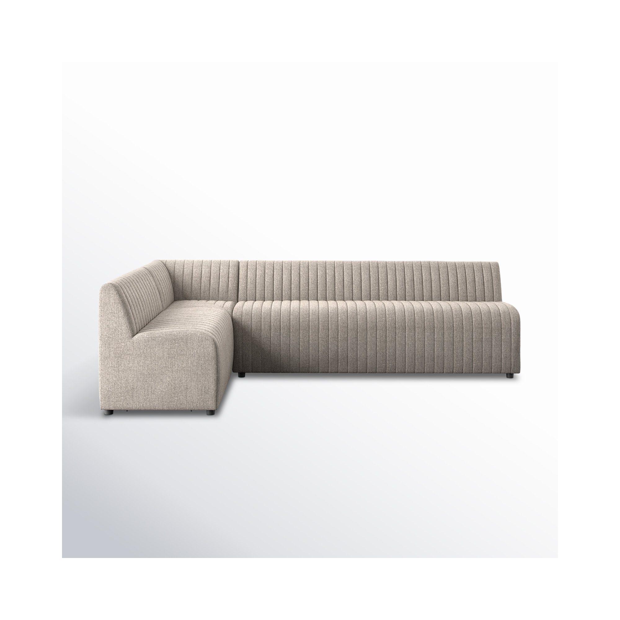 Brandt Modular Upholstered L-Sectional, 31.5" H x 100" W x 66.5" D, Gray Polyester
