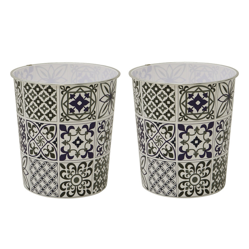 JVL Polypropylene WITH SILVER METAL TRIM ON TOP Decorative Bin
