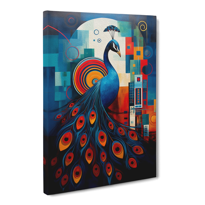 Peacock Constructivism No.2 - Wrapped Canvas, 76cm H x 50cm W x 3cm D