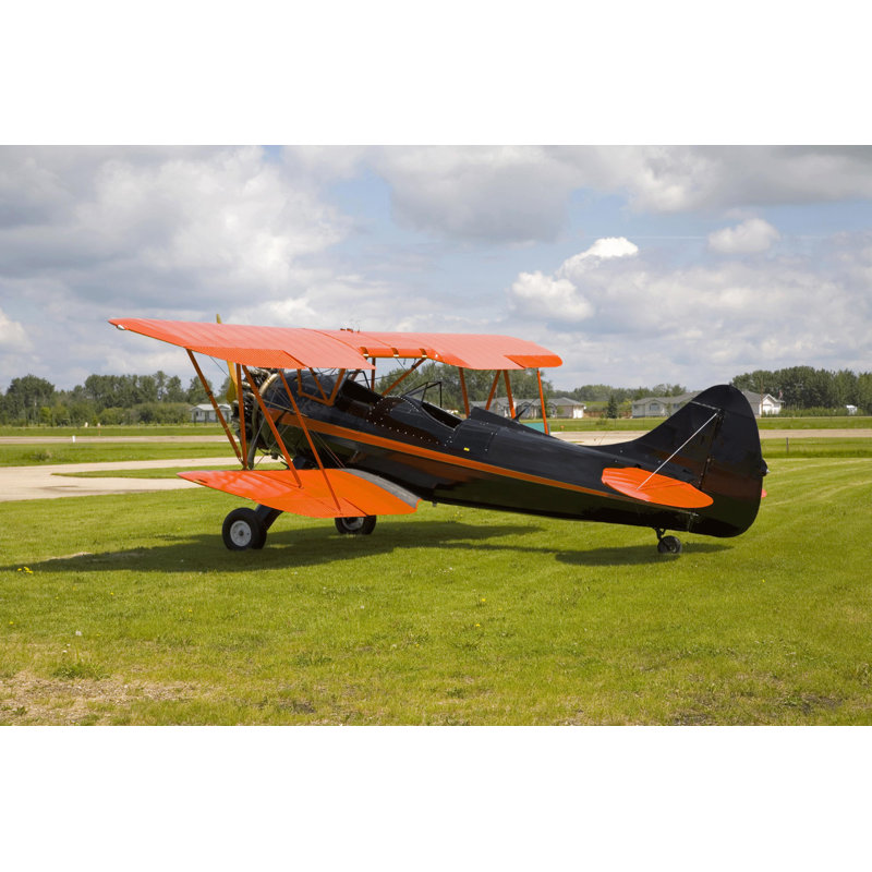 Adhésif décoratif rétro Biplane III, 24 po x 36 po