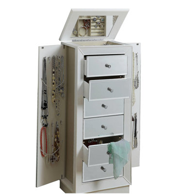 Armoire à bijoux blanche à 6 tiroirs