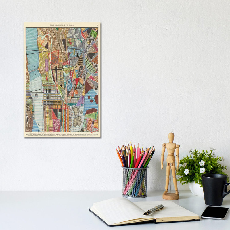 Modern Map Of New York I by Nikki Galapon - Wrapped Canvas Painting, 20.32 cm H x 30.48 cm W