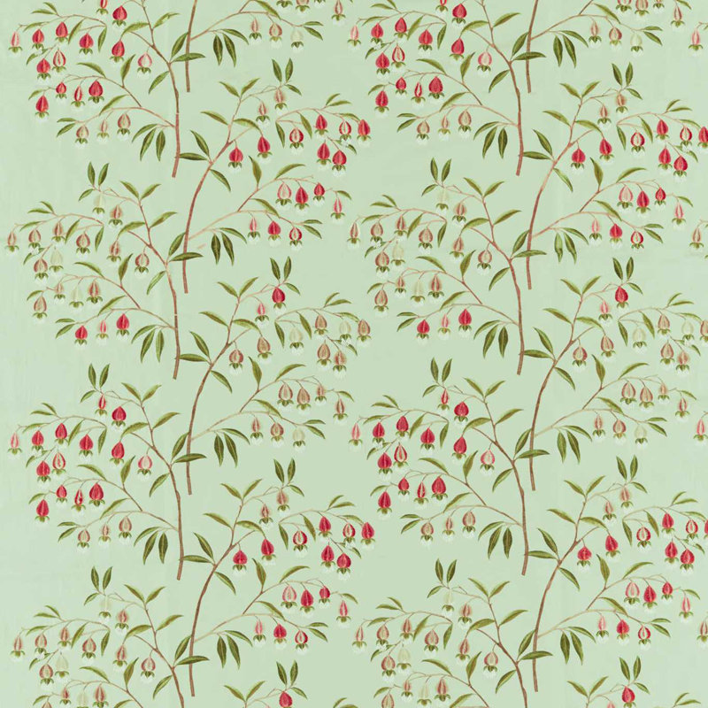 Chinese Lantern Fabric, Mint/Apricot