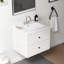 Meuble-lavabo flottant moderne 24 po avec lavabo intégré en céramique, tiroirs spacieux et panneau de fibres à densité moyenne durable, blanc