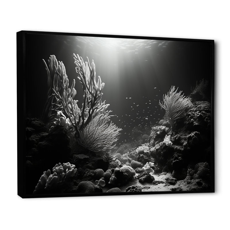 «Under Water» en noir et blanc «Mystic Solitude», reproduction sur toile, H 34 po x l 44 po x P 1,5 po, Cadre flottant noir