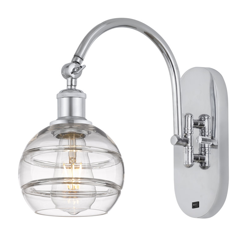 Applique murale en acier Rochester, Transparent, Chrome poli