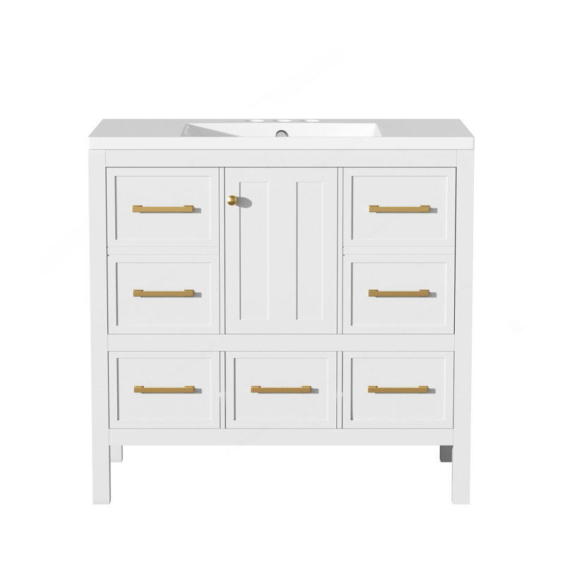 Ensemble de meuble-lavabo 72 po avec lavabo en résine (séparé), meuble de rangement à cadre en bois, ensemble de meuble-lavabo autoportant avec tiroirs et portes à fermeture douce