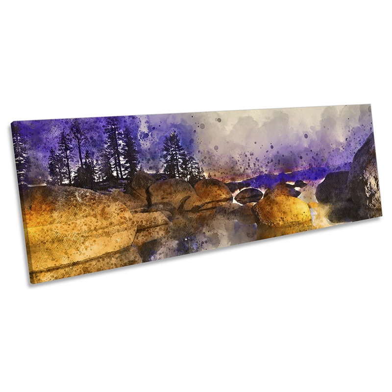 Lake Tahoe Landscape - Wrapped Canvas Panoramic Print, 30.48cm H x 91.44cm W