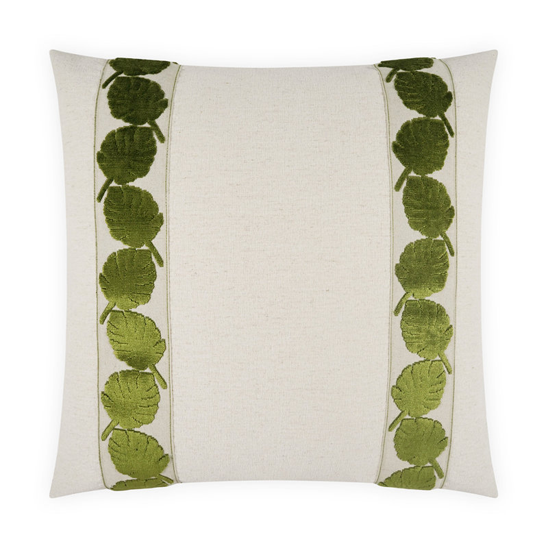 Coussin Palm Leaf, Kiwi, Carré 24 po