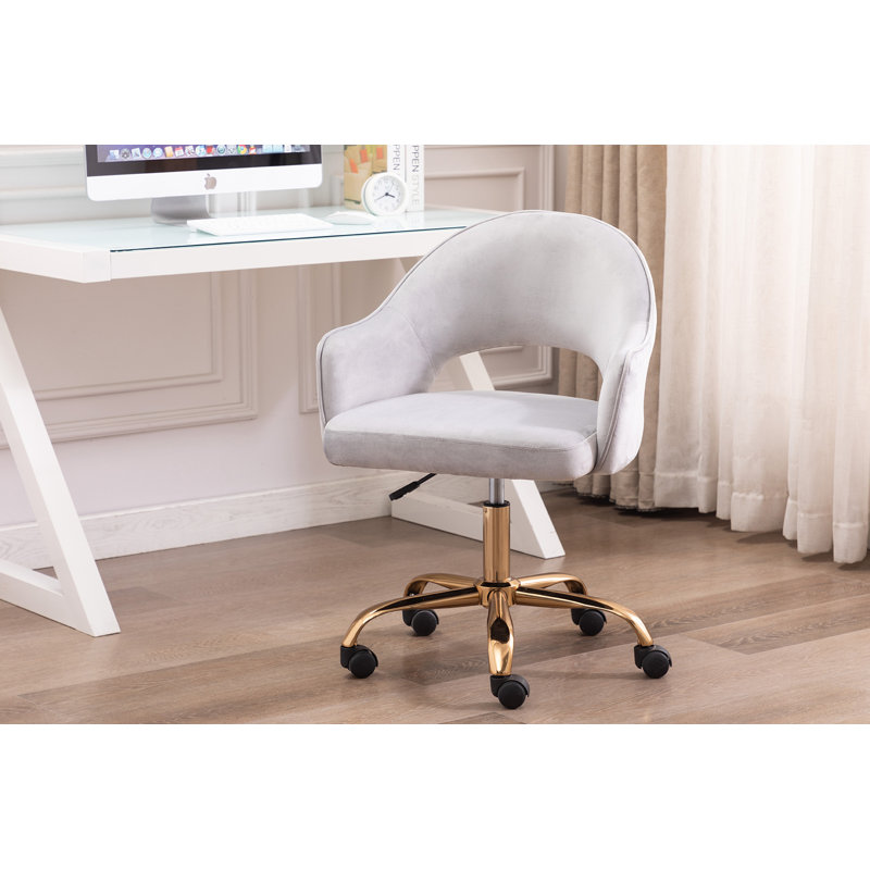 Velvet Office Chair, Grey