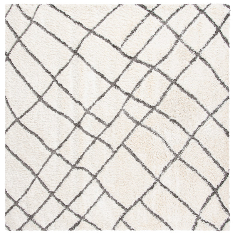Sparta Shag Performance Geometric Rug, Square 6'7"