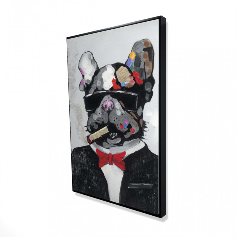 «Bulldog qui fume», impression sur toile