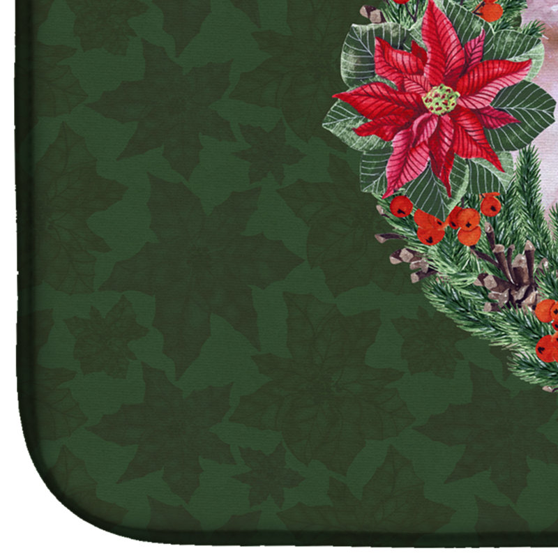 Tapis de séchage à couronne de caniche poinsetta standard