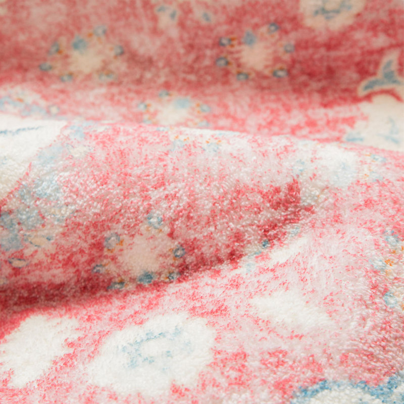 Juanelle Performance Washable Indoor Rug, Retangle 8' x 10', Turquoise & Pink