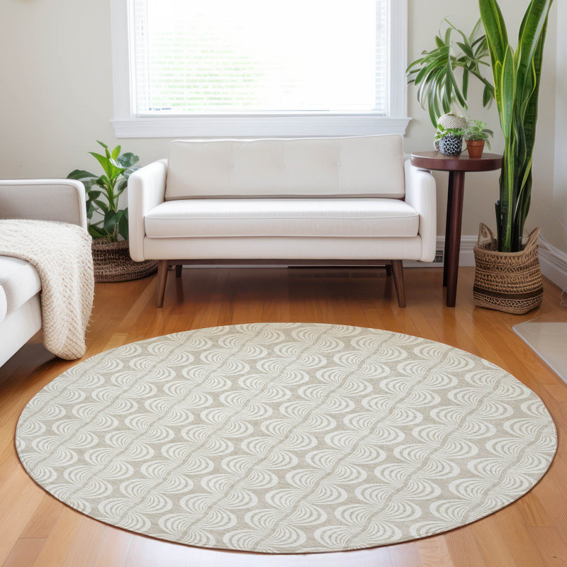 Tapis intérieur / extérieur beige Kairova , 8 pi x 8 pi