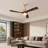 52 In. Indoor Gold Ceiling Fan With Wood Blades, 6-Speed Remote Control-1889223457