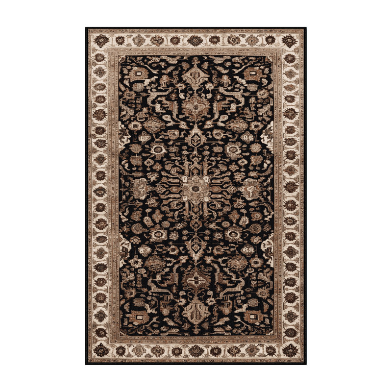 Machine Washable Turkish Brown Area Rug, Rectangle 2' x 3'