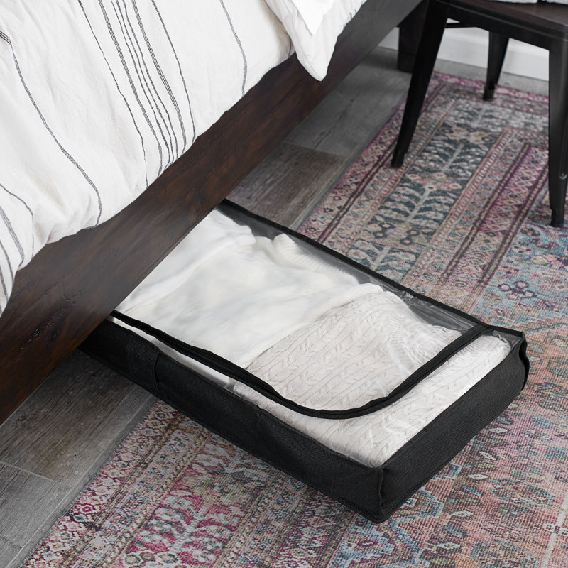 Wayfair Basics® Under-the-Bed Storage Bag, Black