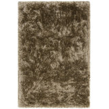 Chandra Rugs Giulia Collection Plush Modern Contemporary Hand-Woven Silver White Grey Shag Polyester Pile Material Handmade Area Rug