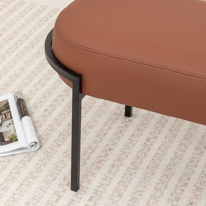 Banc rembourré Janeesha Boucle, Brun