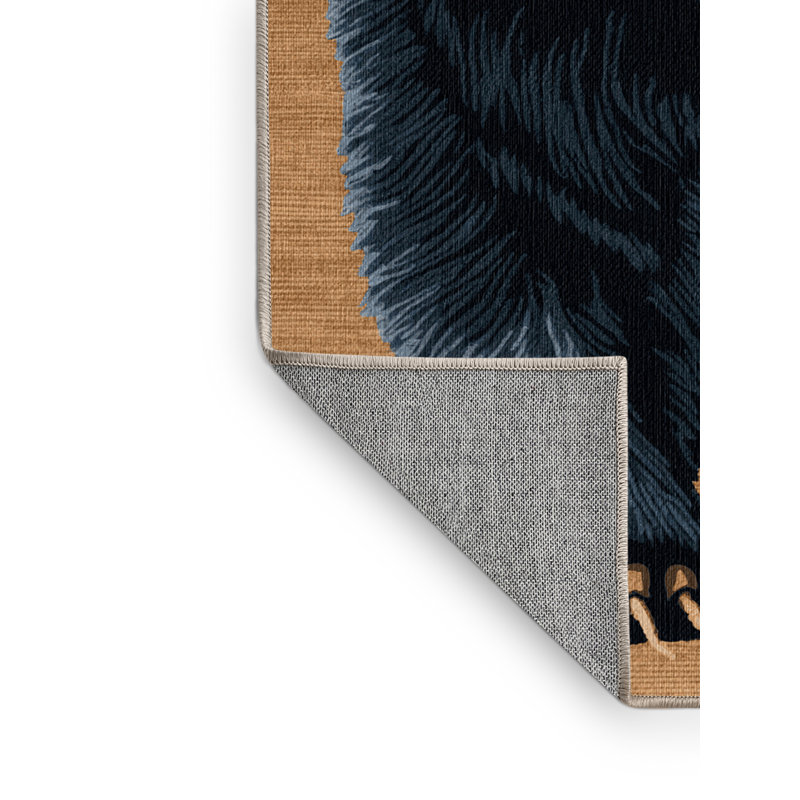 Washable American Black Bear Wildlife Area Rug, Rectangle 4' x 6'