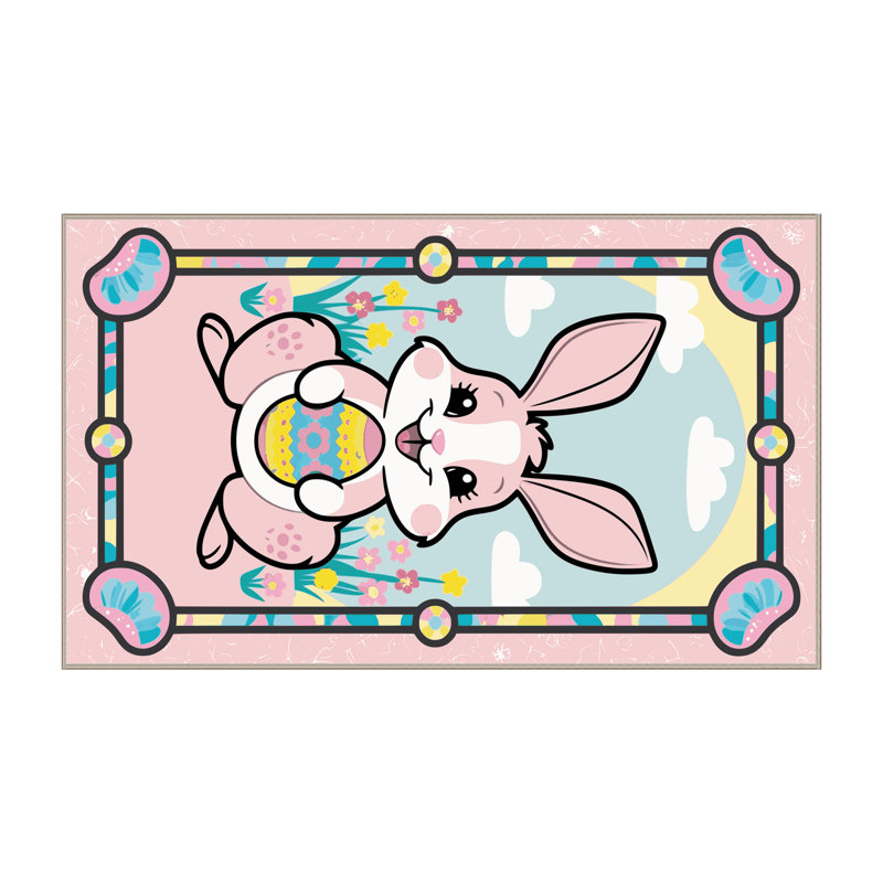 The Holiday Aisle® Easter Spring Holiday Rug, Rectangle 4' x 6'