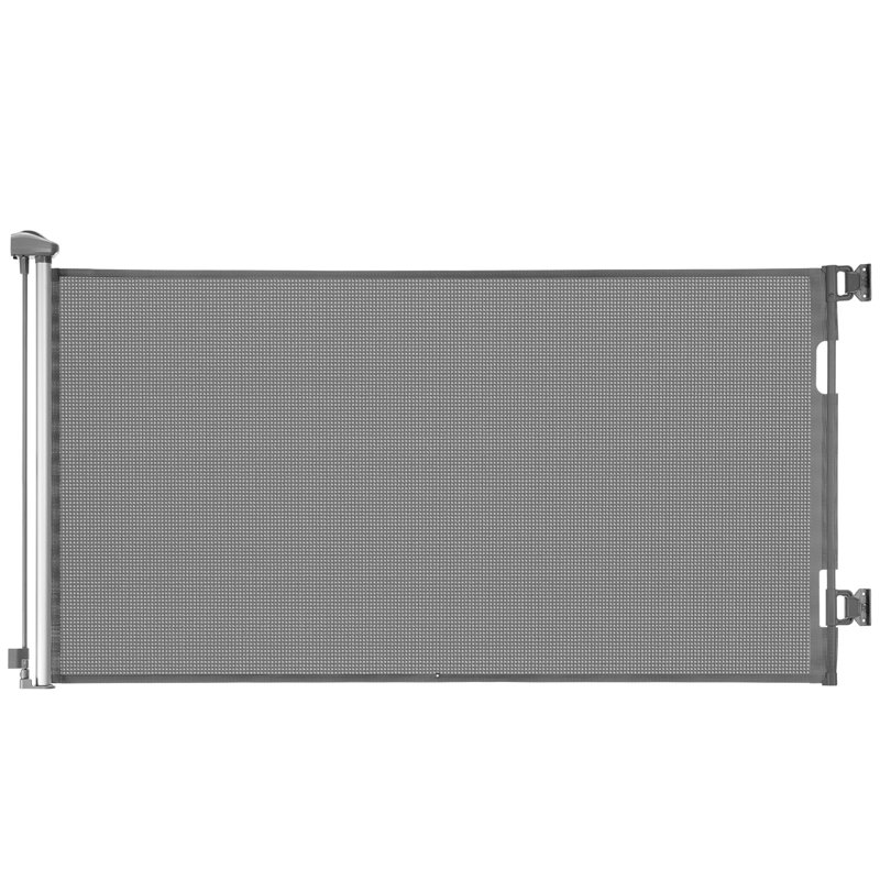 Barrière pour chien rétractable, Gris, H 34,2 po x l 62 po x P 2,4 po