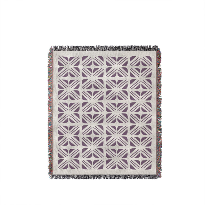 Couverture abstraite 100% coton, 60" x 60" – Throw, Navy Blue