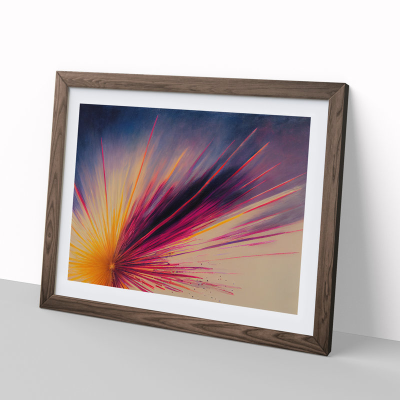Astonishing Fireworks - Single Picture Frame Print, Walnut Framed, 46cm H x 64cm W x 2cm D