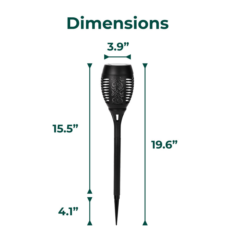 Solar Tiki Torch With LED Flame (4-Pack)