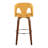 Ava Upholstered Contemporary Fixed-Height Stool With Swivel In Glazed Wood With Round Metal Footrest By Lumisource - Set Of 2-113645350-113645351-113645352