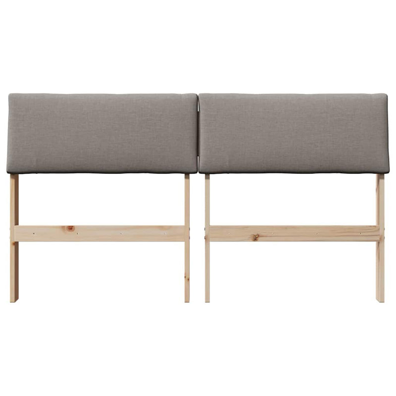 Solid Wood Headboard, EU Double - 140 x 200 cm, Brown, Taupe