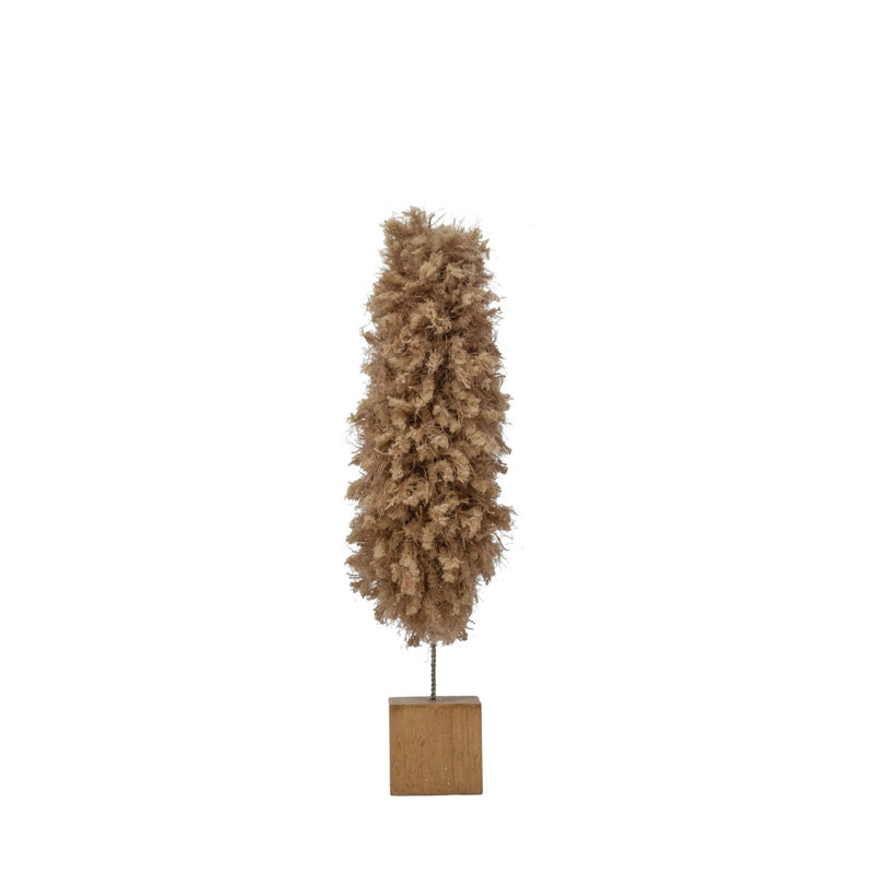 Arbre en tissu avec base en bois, H 12,25 po x l 3 po x P 3 po