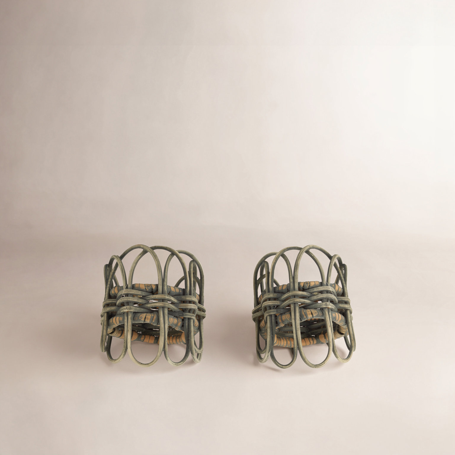 Hughie Rattan Napkin Rings, Gray