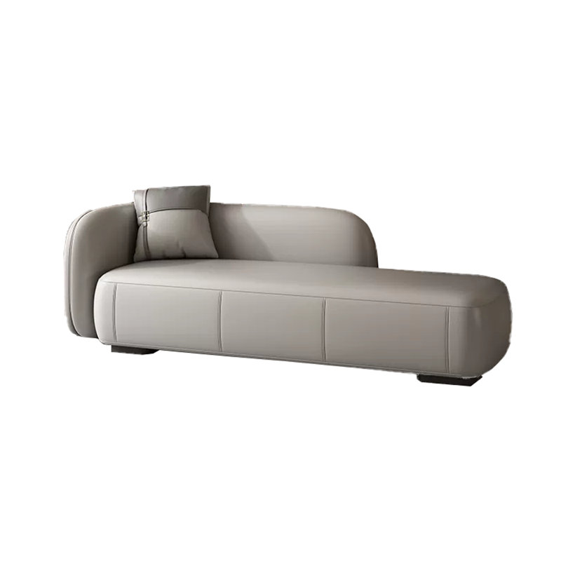 Chaise longue rembourrée Rotoli, Similicuir gris