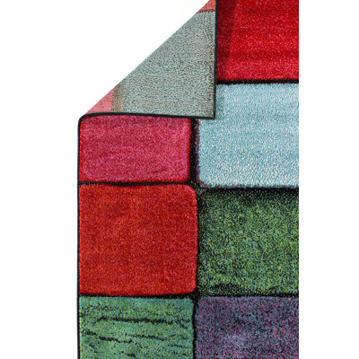 Rhayne Geometric Machine Made Indoor / Outdoor Area Rug