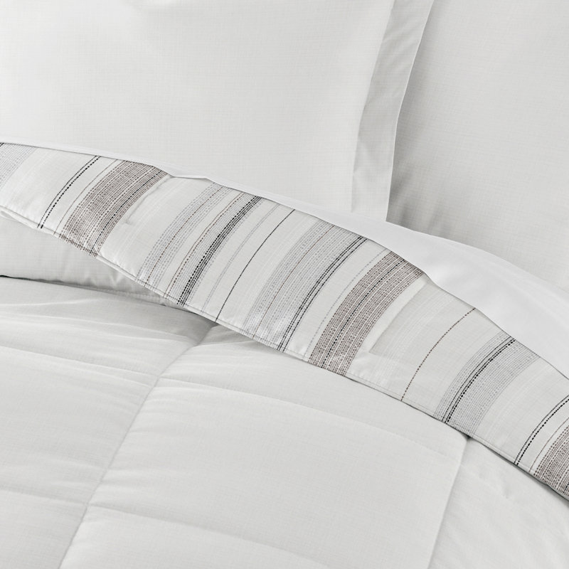 Dune All Season Down-Alternative Comforter Set in Vertical Stripe, Twin Comforter + 1 Standard Sham