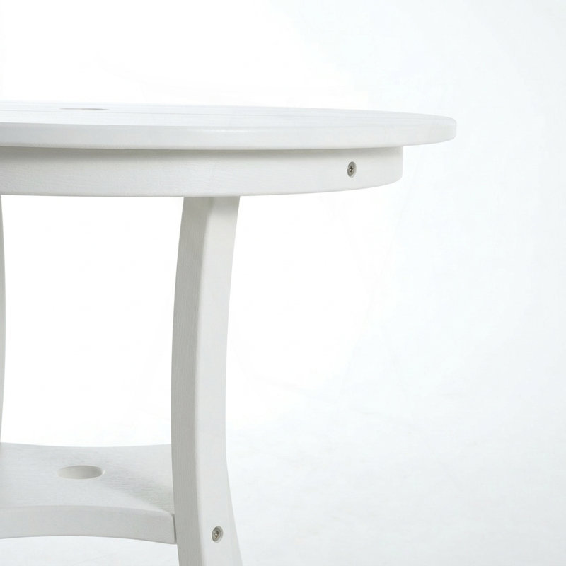 3 pièces Aarti d'extérieur avec table ronde et 2 chaises, parfait pour les repas en terrasse et la détente, Blanc