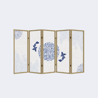 Écran en porcelaine bleu et blanc
