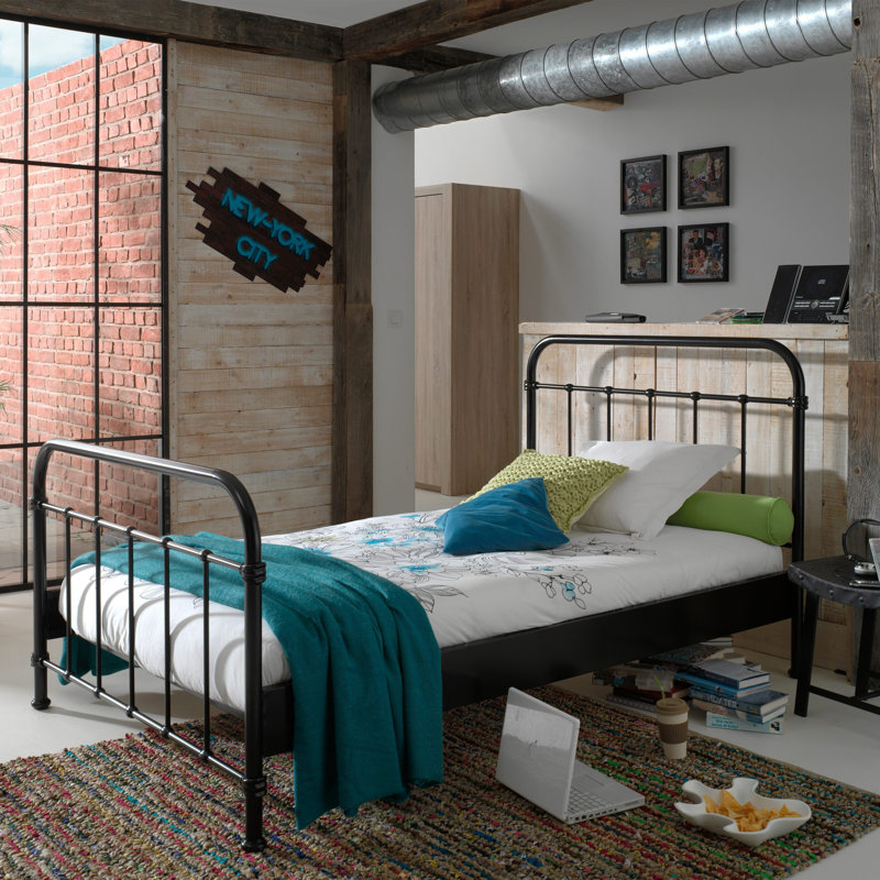 New York Metal Frame Bed, 120 x 200cm, Black