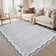 Bordered Design Machine Washable Rug with Rubber Backing for Living Room Modern Non-Slip Dining Room Rug Easy-Cleaning Floor Carpet for Bedroom